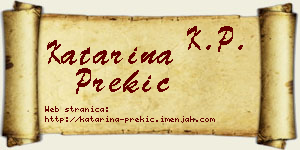 Katarina Prekić vizit kartica